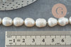 White natural pearl, oval pearl, pierced pearl, cultured pearl, freshwater pearl, 10-14mm, 8cm wire, X1 G1940