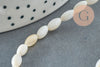 White mother-of-pearl oval bead, shell beads, grain of rice, natural shell, 38cm, 8mm wire, X1 G0770