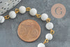 Golden natural howlite bead chain, stone chain, natural stone glasses chain, 6.5mm, sold by the meter G4141