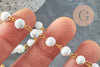 Golden natural howlite bead chain, stone chain, natural stone glasses chain, 6.5mm, sold by the meter G4141