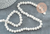 white lava beads, round bead, natural lava, white lava, natural stone, 38cm wire, 6mm-G1289