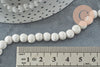 white lava beads, round bead, natural lava, white lava, natural stone, 38cm wire, 6mm, X1 G1289