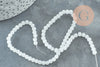 Round milky white glass bead, glass beads for DIY, 4mm, 30cm wire, X1 G4718