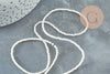perla de nácar blanca redonda, perlas de concha, perla de nácar redonda, concha natural, alambre de 40 cm, 2,5 mm, X1 G5449