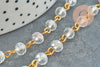 Cadenas de oro con cuentas de cristal, cadena para collar, cadena para gafas, cadena elegante, X1, G6117