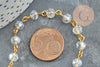 Gold chains with crystal beads, necklace chain, glasses chain, fancy chain, sold by the meter, G6117