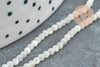 Round white mother-of-pearl shell bead 2mm, shell bead for making mother-of-pearl jewelry, 40cm wire, X1 G5590