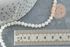 Round pearl white mother-of-pearl natural shell 41 cm thread, X1 G1724