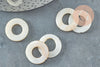 Natural white mother-of-pearl ring bead, circle bead, white shell, 20mm, X5 G8052