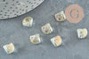 Iridescent transparent glass shell bead, Czech glass beads, shell bead, purple glass, 10.5mm, X10 G4374