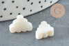 White mother-of-pearl cloud pendant, shell pendant, white shell, natural shell, X1, 15mm-G1973