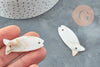 Perla de pescado de nácar blanco natural, perla de nácar de pescado, nácar de concha blanca natural, 42 mm, X2 G1055