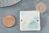 Square natural white mother-of-pearl pearl, square mother-of-pearl pearl, natural white shell mother-of-pearl, 34mm, X 2-G1056