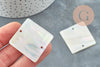 Square natural white mother-of-pearl pearl, square mother-of-pearl pearl, natural white shell mother-of-pearl, 34mm, X2 G1056