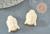 White resin Buddha head bead 20mm, imitation coral resin bead, X2 G4985