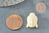White resin Buddha head bead 20mm, imitation coral resin bead, X2 G4985