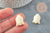 Cuenta de cabeza de Buda de resina blanca 20 mm, cuenta de resina de imitación de coral, X2 G4985