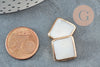 Natural white mother-of-pearl square pearl, golden iron, white mother-of-pearl, round mother-of-pearl pearl, white shell, 14-15mm, X5 G3870