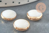 Natural white mother-of-pearl round pearl, golden iron 13mm, white mother-of-pearl, round mother-of-pearl pearl, white shell, X5 G0425
