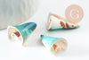Perforaciones de caracola en espiral de concha azul natural, colgante de concha, creación de joyas, concha de joya, 37 mm, X5 G0449