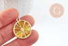 Colgante de limón cítrico en zamac de oro amarillo, colgante de frutas de verano para la creación de joyas, colgante dorado, 26,5 mm, X2 G5312