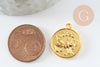 Colgante redondo de medalla de signo astrológico de zamac dorado, una creación de joyería con colgante astrológico dorado, 20 mm, X1 G4814