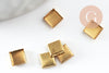 Raw brass square cabochon supports X20 (0.9g) G1354