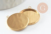Round pendant cabochon support gold stainless steel 20mm, jewelry creation in gold steel, X1 G4097