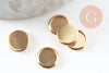 Round Cabochon support 304 stainless steel gold 8mm, jewelry creations in gold steel, X5 G7965