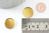 Round cabochon supports 12mm raw brass, nickel-free cabochon supplies, x50 (11g)-G1217
