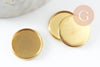 14mm raw brass round cabochon settings with edge, nickel-free cabochon supplies, X10 G1909