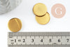 Round cabochon supports 16mm raw brass, nickel-free cabochon supplies, X10 G1512