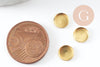 Round cabochon supports, cabochon supplies, raw brass primer, nickel-free, diameter 7mm, X20 G4903