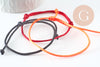 Adjustable black red orange polyester cord bracelet 1-17cm, cord bracelet to personalize, X1 G9424