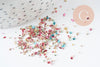 Arena de pepita de vidrio color metalizado 1-3mm, chips creación joyería y nailart jesmonite, X 10GR VÁLIDO