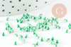Rocalla pequeña rayada verde y blanca 1.5x2mm, rocalla multicolor, cuenta multicolor, cuenta africana, X 10gr VÁLIDO