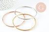 Bracelet jonc lisse rond 3mm acier 304 inoxydable doré/platine / or rose 65mm, doré inoxydable, bracelet sans nickel, X1 G9427