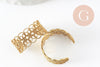 Set of 2 adjustable raw brass lace rings 19mm G510