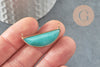 Pendentif demi-lune jade turquoise,creation bijou,pendentif pierre, pierre naturelle,jade naturel,32mm, X1 G0888
