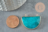 Turquoise jade half-moon pendant, natural stone jewelry creation, jewelry pendant, stone pendant, natural jade, 32mm, X1 G1167