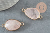 Pendentif connecteur quartz rose,creation bijou,pendentif pierre,quartz rose, pierre naturelle,quartz rose naturel,27.5mm, X1 G1688