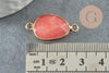 Pink jade connector pendant, jewelry creation, jewelry pendant, stone pendant, natural pink jade, natural stone, 27.5mm, X1 G0966