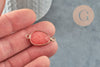 Colgante conector de jade rosa, creación de joyas, colgante de joyería, colgante de piedra, jade rosa natural, piedra natural, 27,5 mm, X1 G0966