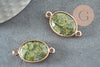 Green unakite connector pendant, jewelry pendant, stone pendant, stone bracelet, natural stone, natural unakite, 27.5mm, X1 G2193