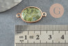 Green unakite connector pendant, jewelry pendant, stone pendant, stone bracelet, natural stone, natural unakite, 27.5mm, X1 G2193
