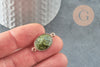 Colgante conector unakita verde, colgante de joyería, colgante de piedra, pulsera de piedra, piedra natural, unakita natural, 27,5 mm, X1 G2193