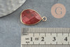 Pendentif connecteur jaspe rouge arc-en-ciel,pendentif pierre,pierre naturelle,jaspe naturel,27.5mm, X1G5163
