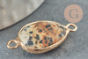 Dalmatian jasper connector pendant, jewelry creation, stone pendant, stone bracelet, natural jasper stone, 27.5mm, X1 G0744