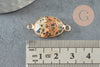Pendentif connecteur jaspe dalmatien,creation bijou,pendentif pierre,bracelet pierre,pierre jaspe naturel,27.5mm, X1 G0744