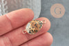 Dalmatian jasper connector pendant, jewelry creation, stone pendant, stone bracelet, natural jasper stone, 27.5mm, X1 G0744